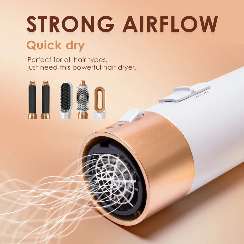 5 in 1 Hair Dryer Hot Comb Set Professional Curling Iron Hair Straightener Styling Tool For Dyson Airwrap Hair Dryer Household